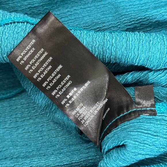 Anthropologie Elodie Off Shoulder Puff Sleeve Top Turquoise Blue Size Small - Picture 5 of 8